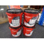 Four tubs of Hilti fire stop coating (6kg)