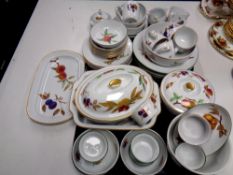 Two trays containing 47 pieces of Royal Worcester Evesham dinner wear,