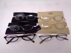 Six pairs of Burberry glasses