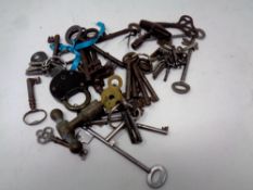A quantity of antique and later keys