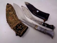 Two Kukri knives,