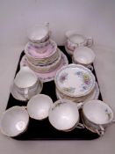 An eighteen piece Royal Albert floral pattern bone china tea service together with a further part