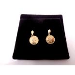 A 9ct gold pair of coin type earrings