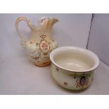 A Crown Devon chamber pot and wash jug