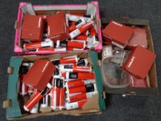 Three boxes of Hilti fire stop sealant, screws,