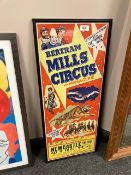 A vintage advertising poster : Bertram Mills Circus, 33 cm x 77 cm,