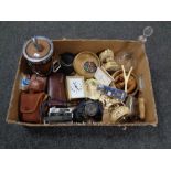 A box of lidded biscuit barrel,