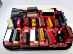 A tray of vintage Hornby 00 rolling stock,
