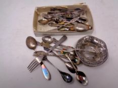 A quantity of silver and other continental collector's spoons,