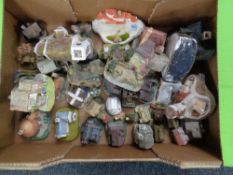 A box of cottage ornaments including Lilliput