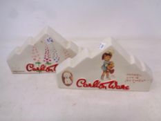 A pair of Carlton ware ceramic plaques;