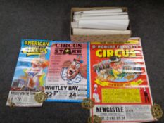 A box of late 20th and 21st century circus posters