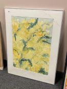 A continental watercolour depicting yellow flowers,