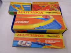 A tray of eighteen Matchbox series and Superfast diecast vehicles included fire engines,