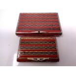 An American Art Deco enamelled silver tobacco box / card box,