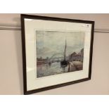 After Walter Holmes : The Quayside, Newcastle-upon-Tyne, reproduction in colours,