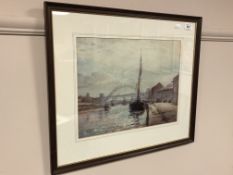 After Walter Holmes : The Quayside, Newcastle-upon-Tyne, reproduction in colours,