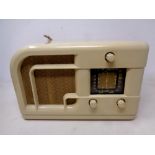 A white Bakelite vintage Ferranti radio circa 1946