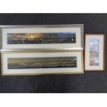 Two framed panoramic photographs - Tynemouth Longsands and beyond,