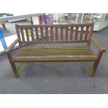 A wooden garden bench