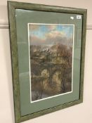 Walter Holmes : Prebens Bridge, Durham, colour chalks, signed, 47 cm x 32 cm, framed.