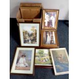 A box of large quantity of assorted framed prints and picture frames