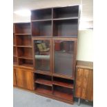 A three piece mid 20th century modular bookcase