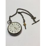 A silver open face pocket watch signed Ward & Marsh, 7 Castle Gates, Shrewsbury,