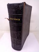 An antique leather bound holy bible