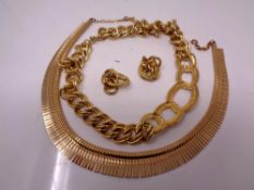 A quantity of gold plated jewellery,