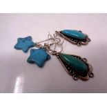 Two pairs of silver earrings