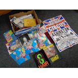 A box of circus ephemera, Billy Smart programmes, Bertram Mills flyer's,