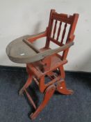 An Edwardian adjustable child's high chair