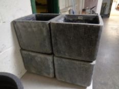 Four square concrete planters