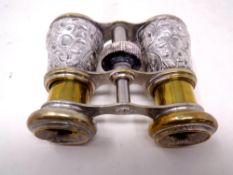 A pair of French brass and white metal glasses by Sporting Club Paris