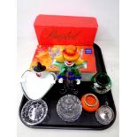A tray of glass, boxed Bohemian glass,