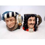 Two large Royal Doulton character jugs - Captain Hook and The Falconer