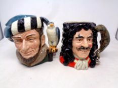 Two large Royal Doulton character jugs - Captain Hook and The Falconer