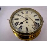 A brass cased ship's clock,