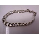 A gent's heavy silver bracelet