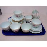 A tray of twenty-one piece Royal Albert Elfin tea service