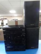 A Technics 5 piece separate system with speakers and leads