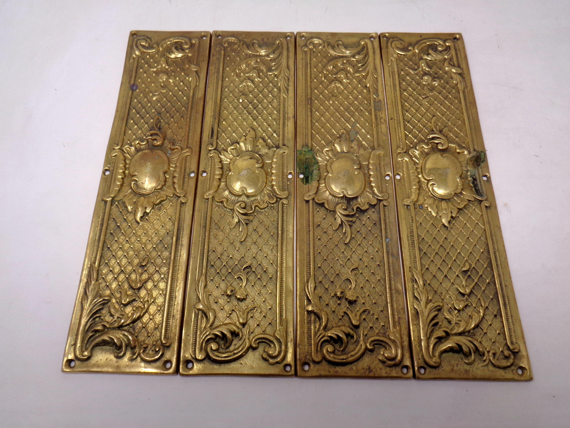 Two sets of four cast brass door plates - Image 2 of 2