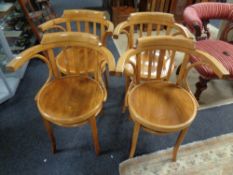 A set of four Bentwood armchairs