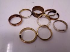 Nine costume rings