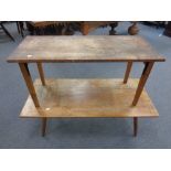 A 20th century teak coffee table together with further coffee table