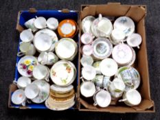 Two boxes of 20th century part tea sets, Royal Albert, Windsor,