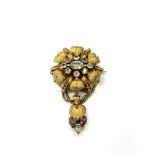 An antique 15ct bar brooch / pendant, 14.3g.