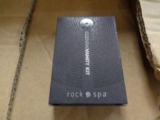 Three boxes of Rock Spa essential vanity kits