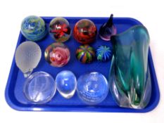 A tray of modern paperweights, Caithness,
